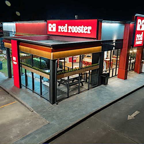 Exterior of fast food restaurant